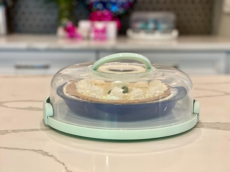 Top Shelf Elements Pie, Cheesecake Carrier for up to 11 in x 3 in cake. Two Sided Fashionable Stand Doubles as Five Section Serving Tray Perfect Taker Caddie for Travel - Image 3